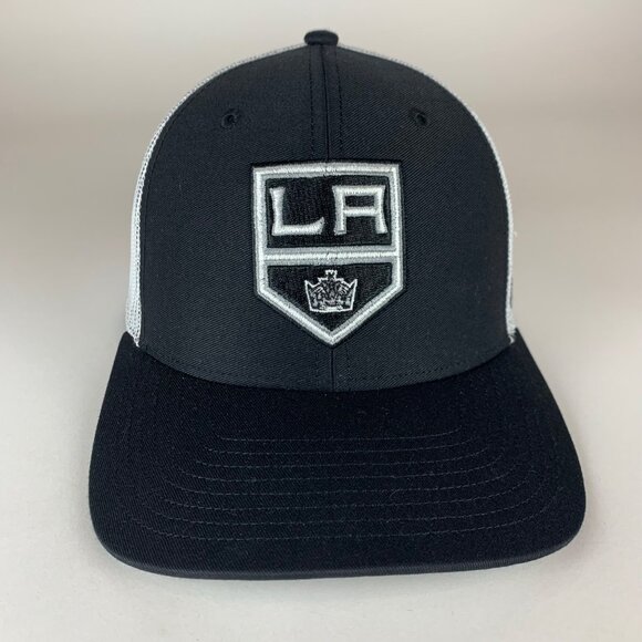 Los Angeles Kings NHL Black White 47 Brand Snapback Trucker Hat - Picture 2 of 6